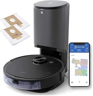 Deebot N8 Pro+ Robot Vacuum and Mop Cleaner, with Self Empty Station, 2600Pa Suction, Laser Based LiDAR Navigation, Carpet Detection, Multi Floor Mapping, Personalized Cleaning