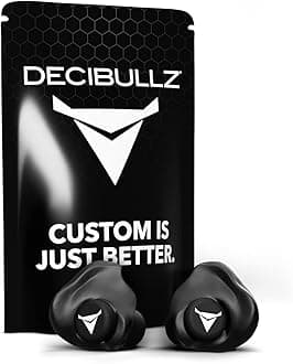 25-Decibel Noise-Reduction Earplugs for Hearing Protection, Custom-Molded Reusable Earplugs for Noise Sensitivity & Flights, Black