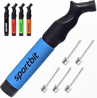 SPORTBIT Ball Pump with 5 Needles Set - Hand Pump System for Inflation, Fits Any Sports Ball, Volleyball, Basketball, Football, Gymnastics, Soccer Ball, Inflator Air Pump (Blue)
