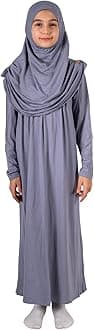 ihvan online Muslim Dress for Girls, Long Sleeve One-Piece Islamic Prayer Dress, Hijab for Kids, Girls Abaya, Islamic Gifts