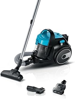 – Bosch Series 2 BGS05BU2GB Bagless Cylinder Vacuum Cleaner with Mini AirTurbo Nozzle, Suitable for Hardfloor, Carpet & Car, Compact & Lightweight, 700W, 1.5L, Turquoise