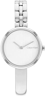 Analogue Quartz Watch for Women Bangled Collection with Stainless Steel Bracelet in Silver or Gold