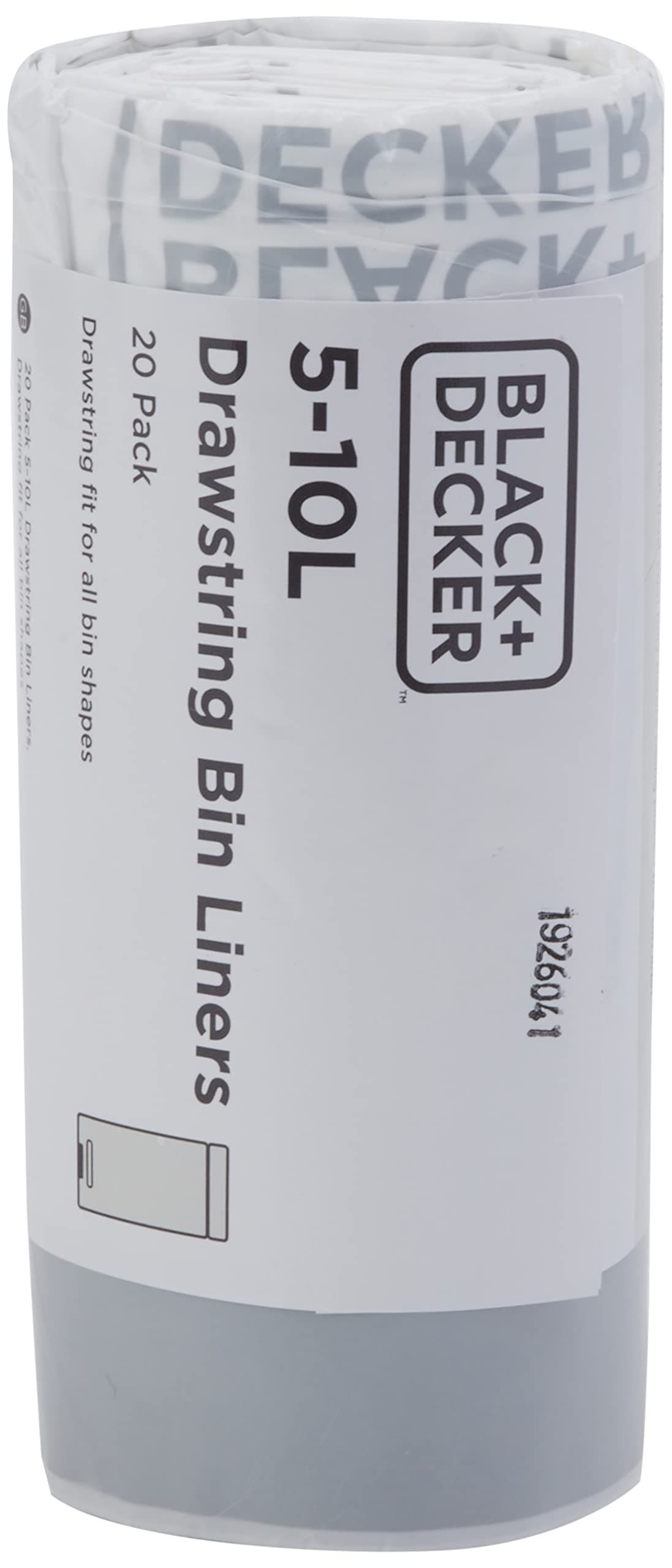 BXBB0005E 5-10L Drawstring Bin Liners, 20 Pack, White