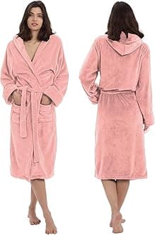 Bathrobe for Women Super Soft Plush Fleece Spa Shower Bath Gown for Women-Knee Length Lightweight Robes and Microfiber