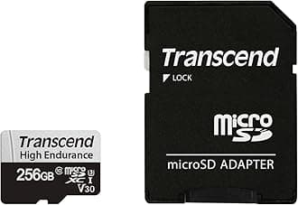 Transcend USD350V 256GB High Endurance microSDXC Class 10 U3 V30 Memory Card for Dash Cam & Security Cameras with Adapter TS256GUSD350V