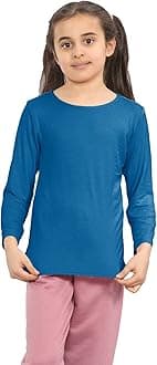 Kids Long Sleeve School T-Shirt, Plain Round Neck Stretchy Girls Long Sleeve Tops, Casual and Comfortable Kids T Shirts - Boys and Girls School Shirts