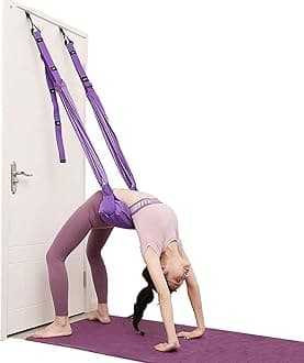 Yoga Fitness Stretching Strap with Cushion, Adjustable Leg Stretcher Back Bend Assist Trainer Improve Leg Waist Back Flexibility Home Gym Equipment for Pilates Ballet Split Gymnastics Rehab