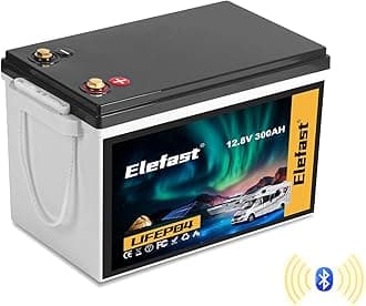 12V 300AH Lifepo4 Battery,12V Lithium RV Battery Built-in 200A BMS and Bluetooth,Max 3840Wh,Up to 8000 Deep Cycle.Perfect for RV,Solar Energy,Off-Grid System