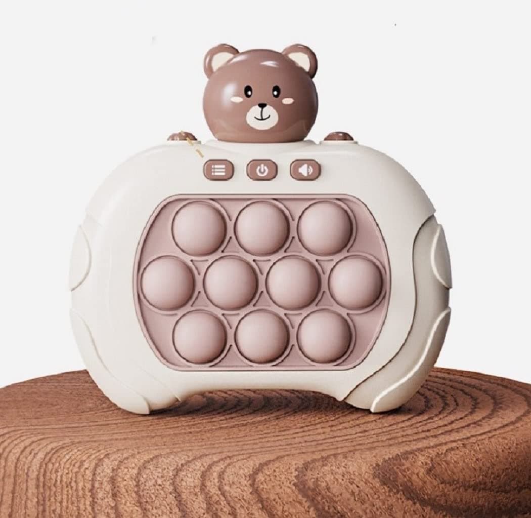 Pop It Game Quick Push Game Console Quick Response Game Toy, Push Pop Bubble Fidget Sensory Toy (bear)