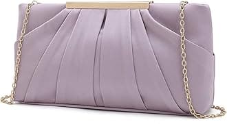 CHARMING TAILORClutch Evening Bag Elegant Pleated Satin Formal Handbag Simple Classy Purse for Women