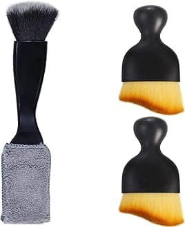 Car Interior Dust Brush, Car Detailing Brush, 3pcs Car Dash Cleaning Soft Brush, Universal Car Interior Crevice Brush for Cleaning Panels, Air Vent, Leather, Computer