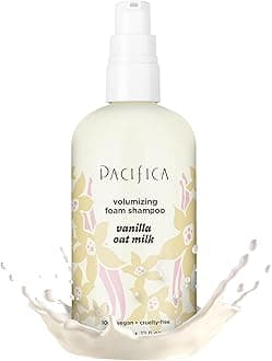 Pacifica Vanilla Oat Milk Volumizing Foam Shampoo – Weightless Foaming Shampoo for Fine or Flat Hair, Adds Volume & Body, Hydrating Oat Milk, Sulfate-Free, Vegan