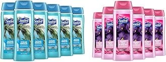 Body Wash Bundle with Ocean Breeze and Sweet Pea Violet Scents, Vitamin E, 18 Oz Packs of 6