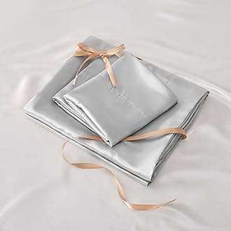 BEDELITE California King Sheets Set, Luxury Soft Grey Satin Sheets for Hair and Skin, Similar to Silk Bed Sheets Set 4 Pieces with 1 Deep Pocket Fitted Sheet, 1 Flat Sheet, and 2 Pillowcases