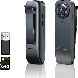 Mini Body Camera 【Upgrade】 64GB 1080P HD Body Camera Wearable Camcorder with Night Vision IR & Loop Record, 4-6 HR Battery Life for Daily Records, Cycling, Delivery/Serving Jobs