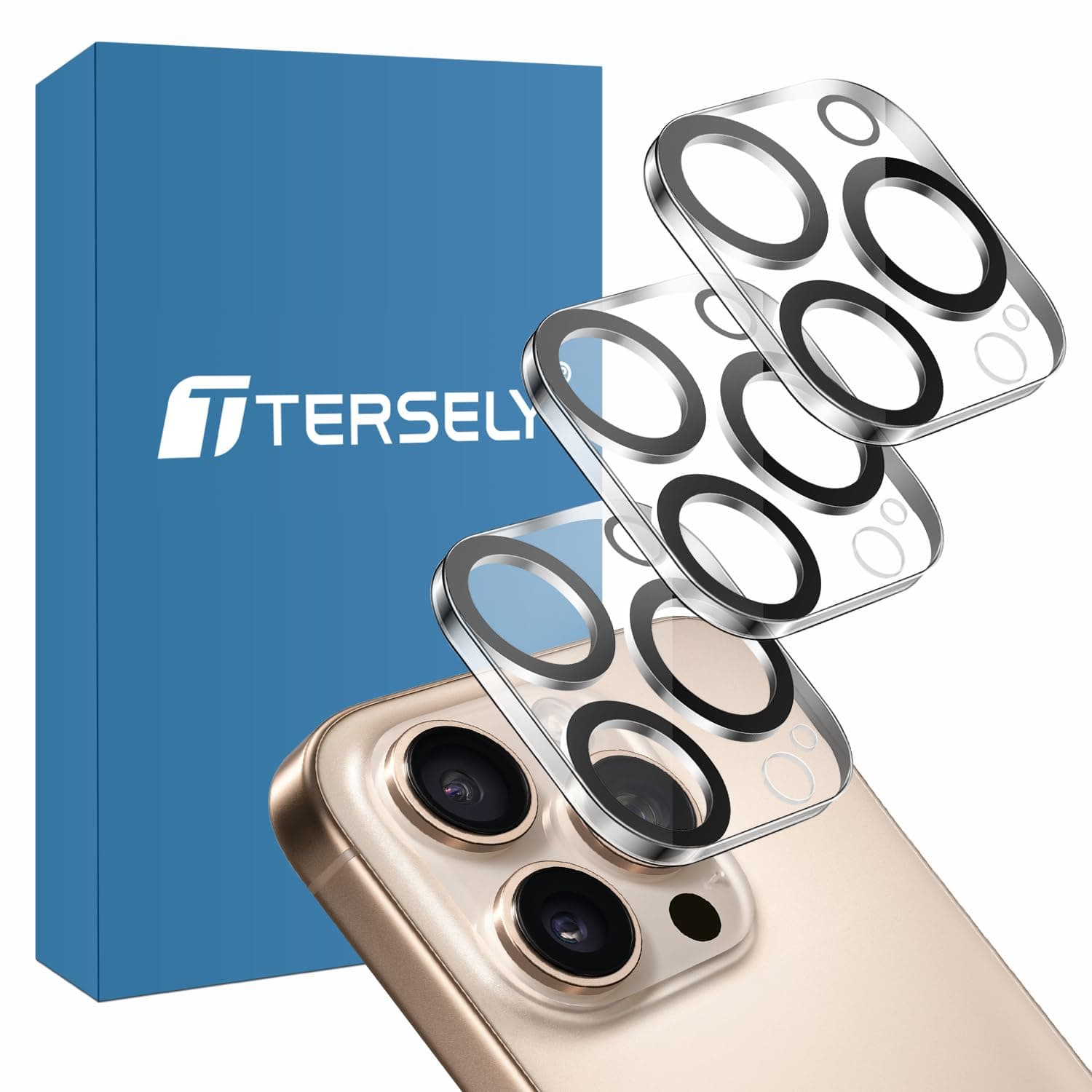T Tersely[3 Pack] Camera Lens Screen Protector for iPhone 16 Pro/16 Pro Max, 9H Hardness Transparent HD Protective Tempered Glass Protector Film