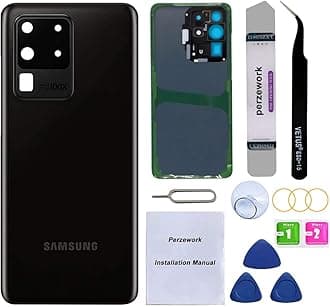 Rear Back Glass Replacement Compatible with Samsung Galaxy S20 Ultra with Reparing Tool kit and Manual(Black)