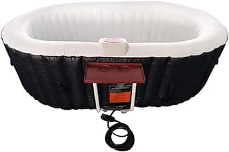 ALEKO Inflatable Hot Tub Spa | Personal High Powered Jetted Bubble | 145 Gallon | Black and White