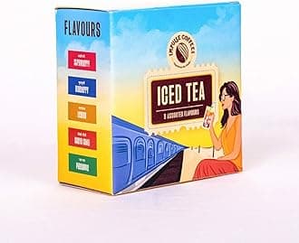 Impulse Coffees Assorted Instant Iced Tea Box | 10 Iced Tea Premix Sachets | 5 Flavours | Tasty Everyday Ideal Drink Mix | Refreshing Instant Drink | Ideal For Home & Travel | 20 GM Each Sachet x 10