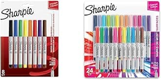 SHARPIE 37600PP Ultra Fine Point Permanent Markers, Assorted Colors, 24 Count