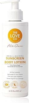 THE LOVE CO Sunscreen Body Lotion SPF 50 ++++ - Daily Dose - Broad Spectrum Enriched With Carrot Seed, Ceramide, Niacinamide, CICA, & Raspberry - UVA/UVB Protection, Hydration & Skin Repair - For All