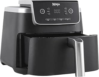 Ninja Air Fryer PRO 4.7L, Single Drawer, 4-in-1, Air Fry, Roast, Reheat, Dehydrate, Cooks 1-2 Portions, Digital, Non-Stick Drawer & Crisper Basket, 2000W, Black, AF140ME, 2 Years Warranty