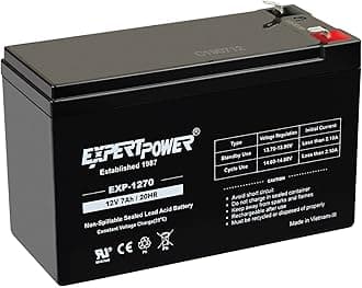 12V 7Ah - SLA Rechargeable 12V Battery for Ride-On Toys, Alarm System, UPS, EPS, Feeder, Exit Sign, Small 12 Volt Battery for Kids Car, Sealed Lead Acid Fire Alarm Batteries