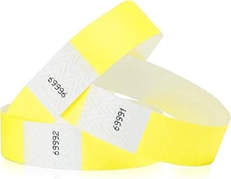 500 WristCo Neon Yellow Tyvek Wristbands for Events - Tamper-Proof Design & Fluorescent Color Prevent Reuse Premium-Grade Bracelets for Hospital & Medical ID, Party & VIP Identification