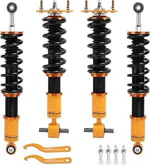 maXpeedingrods Coilovers for Cadillac Escalade 2007-2013, for Chevrolet Avalanche/Suburban/Tahoe, for GMC Yukon XL 1500 2007-2009, Air Suspension to Coil Spring Conversion Lowering Kit, Gold