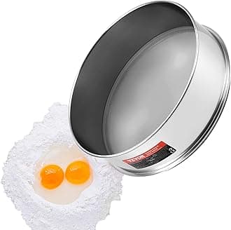 VEVOR Flour Sieve, 150 Mesh Sifter, 304 Stainless Steel Food-grade, 12.6" Fine Mesh Strainer for Baking, 5 Sizes Mesh Hole for Mungbean, Rice, Pearl Powder