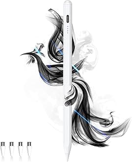 Stylus Pens for Touch Screens Power-Display Tablet Pen POM Tip Magnetic Digital Touch Pen Compatible with iPhone/iPad/iPad Pro/Lenovo/and Other iOS/Android Smartphone and Tablet Devices (White)