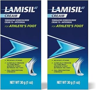 1 Week Athlete’s Foot Treatment, Antifungal Cream with Terbinafine Hydrochloride 1%, Fast Symptom Relief & Prevents Recurrence, 1 oz (30 g) - 2PK