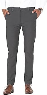 The Pant Project Luxury PV Lycra Stretchable Formal Checks Pants for Men | Stylish Slim Fit Men's Wear Trousers for Office or Party