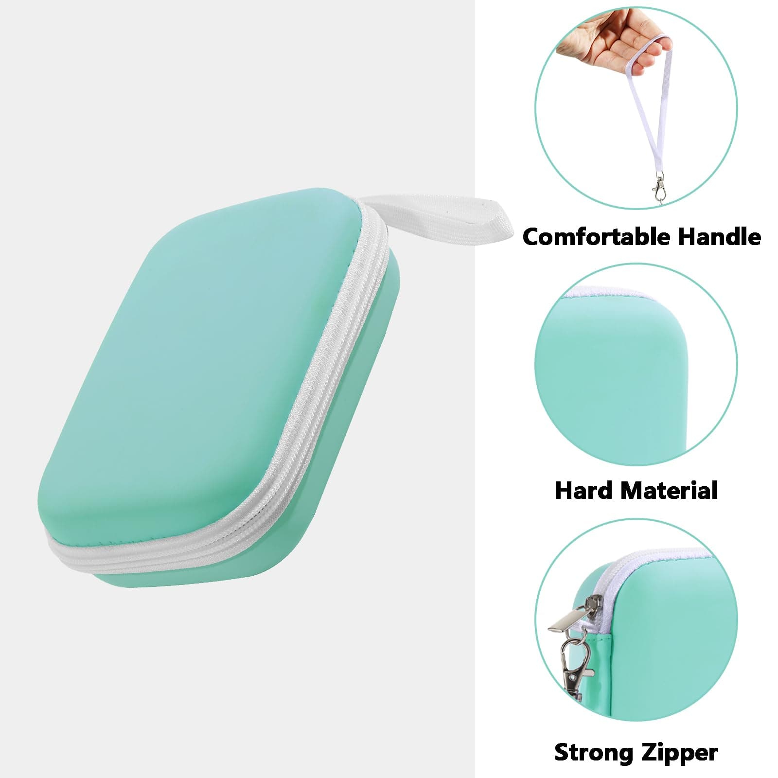 D30 Label Maker Case Green Compatible with Phomemo D35 Maker, for NIIMBOT D11 D110, JADENS Easily Storage and Carry, Store Your Printer, Tape, USB Line (Green) (LPC01-Green)