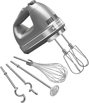 9-Speed Digital Hand Mixer with Turbo Beater II Accessories and Pro Whisk - Contour Silver