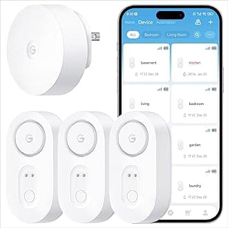 GoveeLife Upgraded Smart Water Leak Detector 1s with 1804 ft Ultra-Long Range, WiFi Water Sensor with SMS/Email/APP Push and Sound Alarm, 5-Year Battery Life, Suit for Home, Basement, Kitchen, 3 Pack