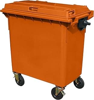 Orange 770 ltr Wheelie Bin - Mid Size 4-Wheel Wheelie Bin - Tough & Durable - For All Your Outdoor Rubbish & Recycling - EN840 Certified & Tested