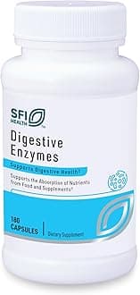 Klaire Labs SFI Health Digestive Enzymes - Gut Health Supplements with Lipase, Amylase & Protease Enzymes for Digestion - Aid Nutrient Absorption - Help Occasional GI Discomfort (180 Capsules)