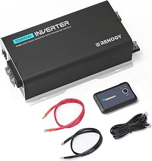 Renogy 1000W Pure Sine Wave Inverter with Network Transfer Switch, Built-in Bluetooth, 12V DC to 120V AC Inverter for Truck, RV, Home, 2000W Power