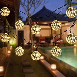 XERGY Moroccan Ball LED Fairy Lights Home Decoration Lights for Diwali Lights and Christmas Party Outdoor Indoor (Warm White Wired Electric) (Moroccan Ball)