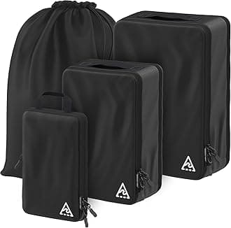 Well Traveled 4-Piece Deluxe Compression Packing Cubes for - Maximize Space in Luggage with HybridMax Double Capacity Design, Luxury Suitcase Organizer Bags, Large, Small, & Medium Set