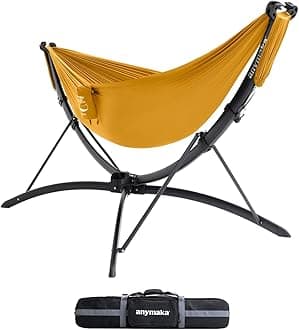 anymaka Set Up in 3 Seconds Adjustable Portable Aluminum Alloy Hammock Stand for Outside with Chair Mode & Lounge Mode up to 105''