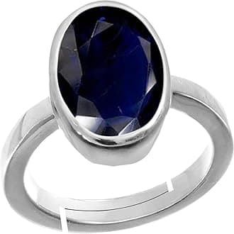 LMDPRAJAPATIS Certified Unheated Untreatet 6.25 Ratti 5.5 Carat A+ Quality Natural Blue Sapphire Neelam Gemstone Ring For Women's and Men's