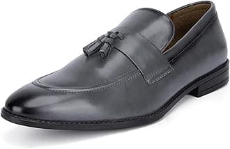 LOUIS STITCH Men's Obsidian Black Shoes Tassel Style