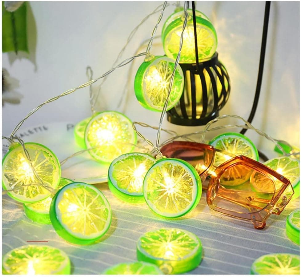 SQUICKLE 16 LED Lemon Decor String Lights || Fruit Shape Decorative String Light || Lime Slice Fairy Lights for Wedding, Home, Birthday (Pack of 1) (16 LED Lemon Light)