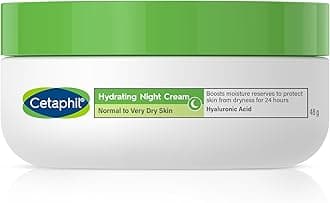 Cetaphil Hyaluronic Acid Night Cream, 50ml, Moisturiser For Sensitive Skin, Hydrates Overnight, Non-Greasy