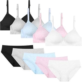 Big Girls Cotton Training Bras Kids Wireless Light Padded for Teens 10-18 Years