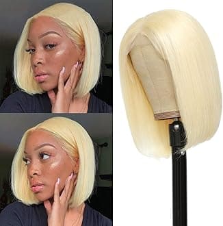 Alipeacock 613 Blonde Bob Wig Human Hair 4x4 Lace Closure Wigs 14inch
