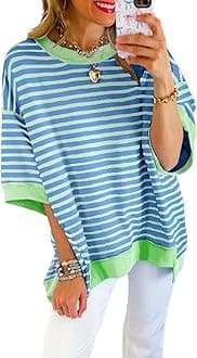 SHEWIN Women's Waffle Knit Long Sleeve V Neck Oversized Sweaters for Women Trendy 2023