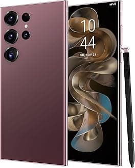 I24 Ultra Cell Phone, 5G Smartphone with S Pen, 8GB+256GB Full Netcom Smartphone, 6800mAh Battery 6.8" FHD+ Display 120Hz 80MP Camera, GPS/Face ID/Dual SIM Phone Rose Gold